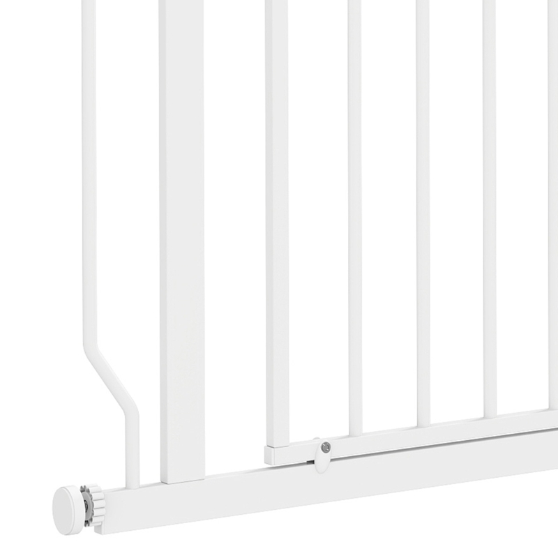 PawHut Wide Dog Safety Gate, with Door Pressure, for Doorways, Hallways, Staircases - White