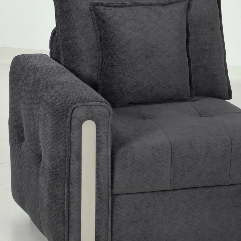 HOMCOM 2 Seater Sofa with Lift-Up Storage, 168 cm Comfy Velvet Small Couch with Wide Deep Seat, Plush Backrest, Thick Padding, 2 Pillows, Loveseat for Living Room, Home Office, Dark Grey