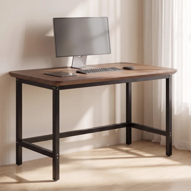 HOMCOM Patas de Mesa de Acero Patas para Muebles Industriales con Almohadillas Ajustables y Tornillos 150x50x81,5 cm Negro