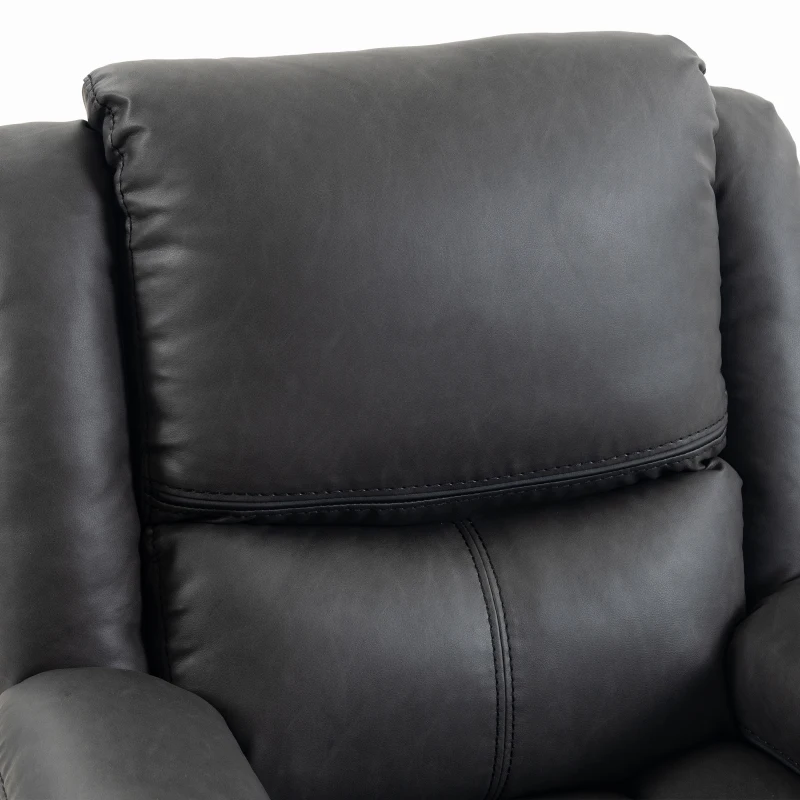 HOMCOM Riser Recliner Chair with Massage and Heat, PU Leather Power Electric Lift Armchair for Elderly, Charcoal Grey