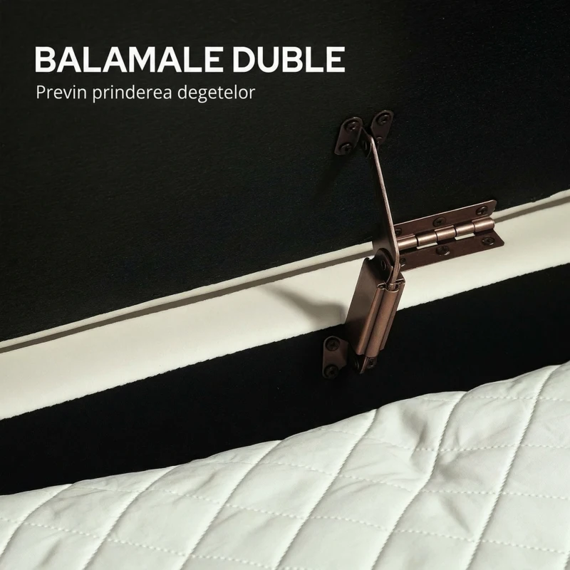 HOMCOM Bancă ovală cu depozitare 72 L, capac rabatabil, tapițată cu catifea, 107 x 42 x 45,5 cm, crem