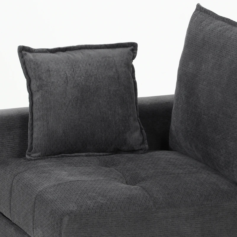 HOMCOM 2 Seater Sofa with Lift-Up Storage, 168 cm Comfy Velvet Small Couch with Wide Deep Seat, Plush Backrest, Thick Padding, 2 Pillows, Loveseat for Living Room, Home Office, Dark Grey