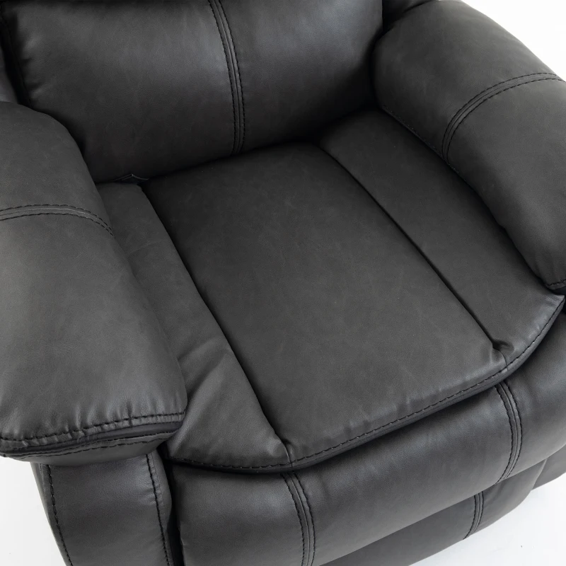 HOMCOM Riser Recliner Chair with Massage and Heat, PU Leather Power Electric Lift Armchair for Elderly, Charcoal Grey