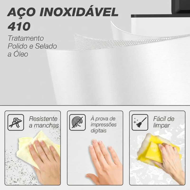 HOMCOM Caixote do Lixo de Cozinha 20 L em Aço Inoxidável com Tampa de Fecho Suave, Pedal e Balde Amovível, Branco