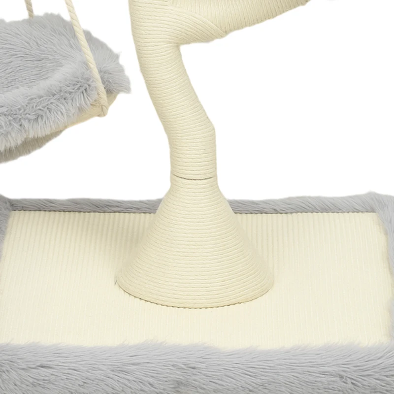 PawHut 115 cm Modern Cat Tree Tower for Large Cats with Sisal Scratching Post, Holds 1 Cat up to 6kg, Machine-Washable Beds