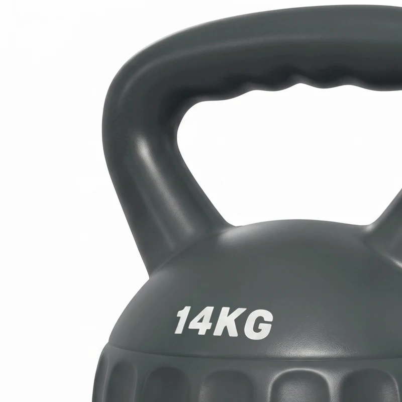 SPORTNOW Kettlebell 14 kg, Haltère avec Poignée Antidérapante, Haltère à Boule, Musculation, Entraînement, pour Gym, Gris