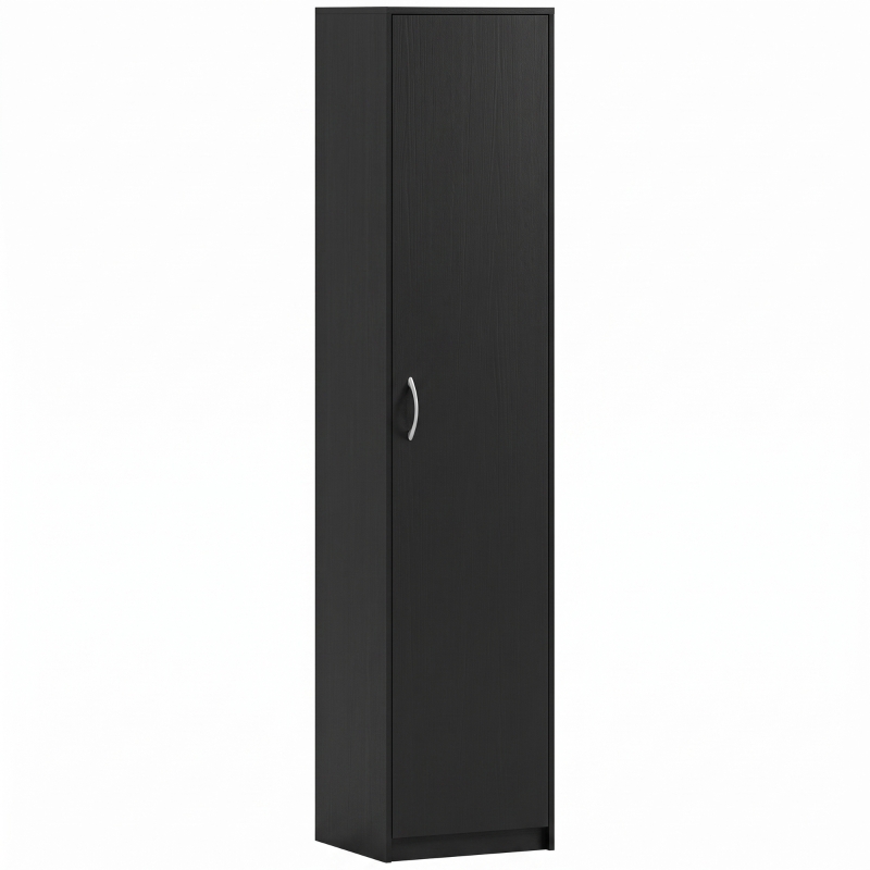 HOMCOM Armadio da Cucina Slim a 5 Ripiani con Spazio Interno Regolabile, in Legno, 40x35x180 cm, Nero