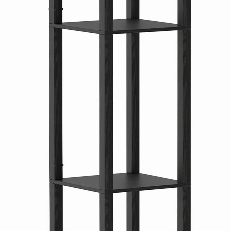 HOMCOM Floor Lamp with Shelves, Modern Dimmable Standing Lamp with Fabric Lampshade, Adjustable Colour Temperature, Black