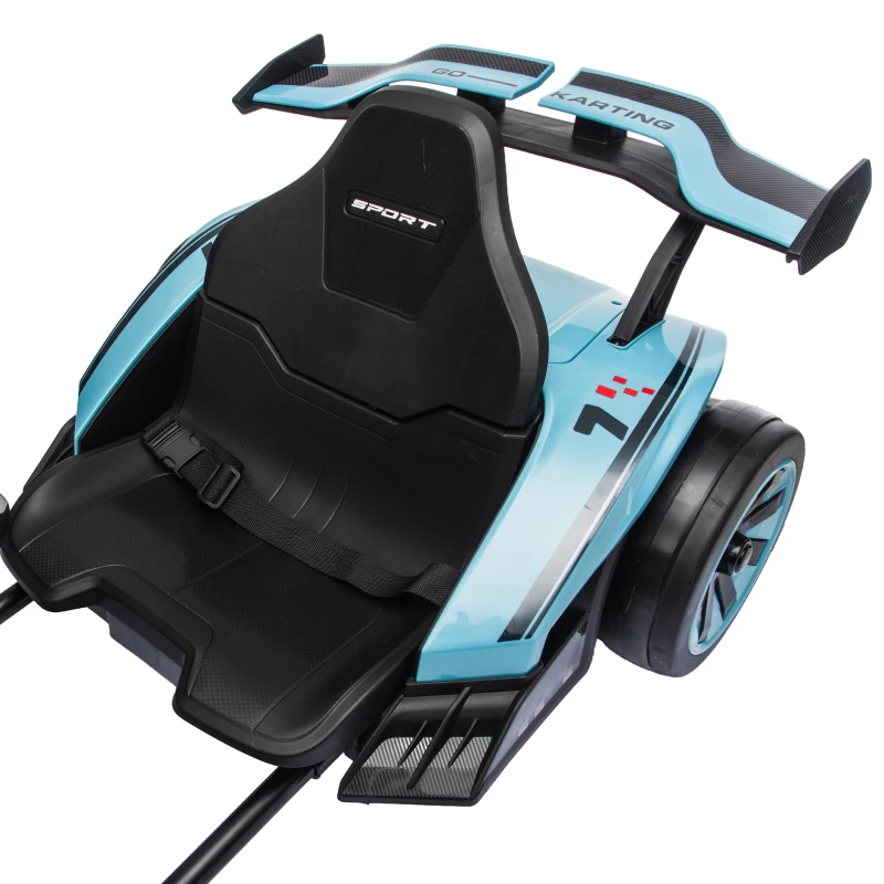 AIYAPLAY 24V Electric Go Kart for Kids 6-12 Years with Drift Mode, Adjustable Seat, 3 Speed, Slow Start, Light Blue