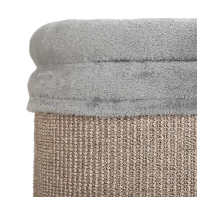 PawHut Kattenkrabton 75 cm hoog, Ø 35 cm, 4 niveaus, met 3 schuilplaatsen, afneembaar wasbaar pluche bed en sisal kraboppervlak