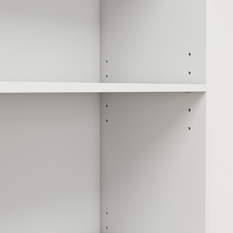 HOMCOM Bookcase with Drawers Adjustable Shelves Book Shelf for Study Living Room White