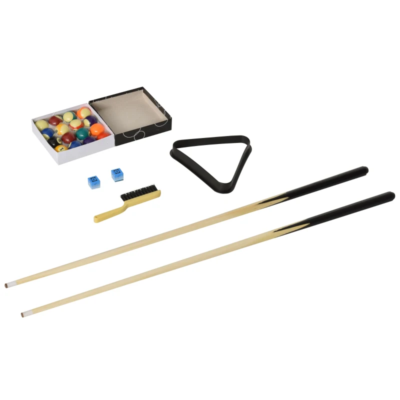 HOMCOM Billardtisch Klappbar Mini Billiard Tisch mit 2 Queues 16 Bällen Kreide Dreieck, Zubehör 140 x 63 x 75 cm