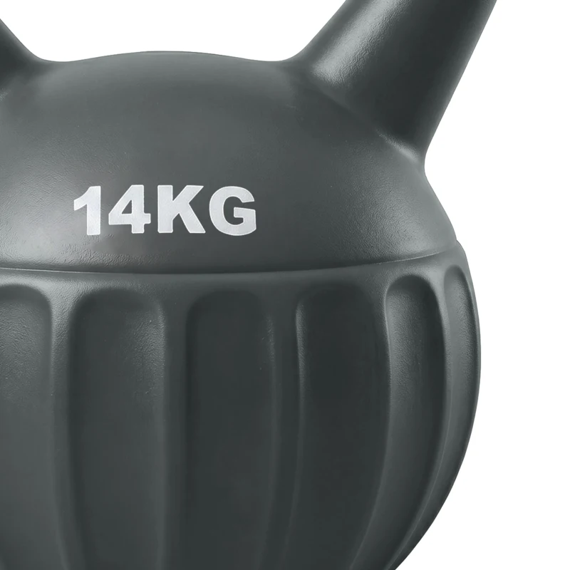 SPORTNOW Kettlebell 14 kg, Haltère avec Poignée Antidérapante, Haltère à Boule, Musculation, Entraînement, pour Gym, Gris