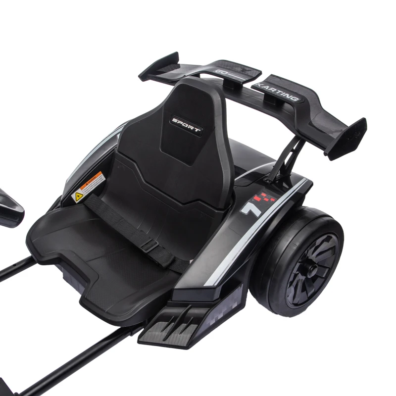 AIYAPLAY 24V Electric Go Kart for Kids 6-12 Years with Drift Mode, Adjustable Seat, 3 Speed, Slow Start, Black