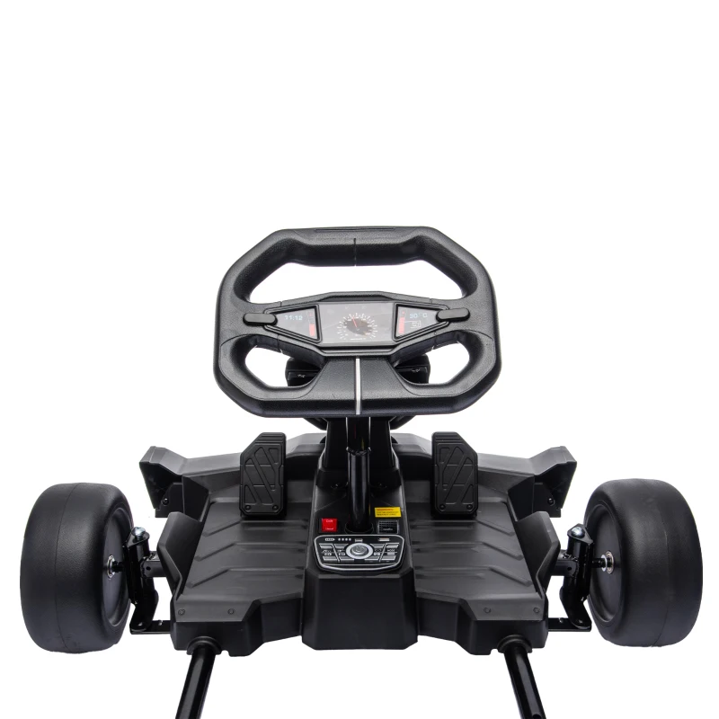 AIYAPLAY 24V Electric Go Kart for Kids 6-12 Years with Drift Mode, Adjustable Seat, 3 Speed, Slow Start, Black