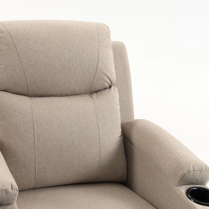 HOMCOM Riser Recliner Chair with Massage and Heat, Linen Electric Lift Armchair for Elderly with Spring Cushion, Beige