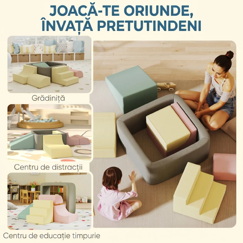 AIYAPLAY Set 7 Construcții Moi pentru Copii 3-6 ani