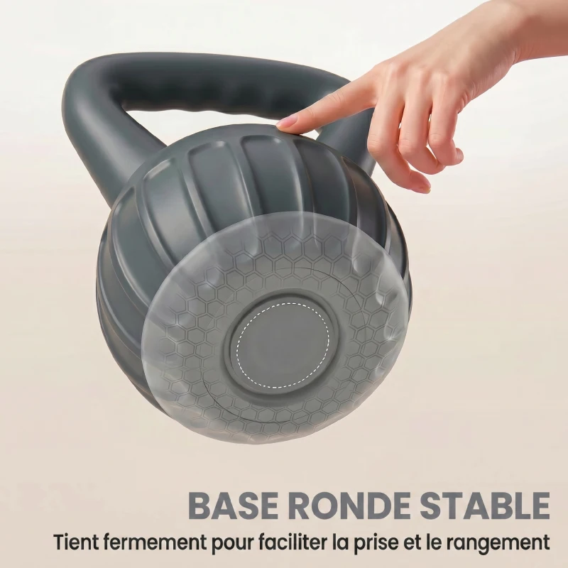 SPORTNOW Kettlebell 14 kg, Haltère avec Poignée Antidérapante, Haltère à Boule, Musculation, Entraînement, pour Gym, Gris