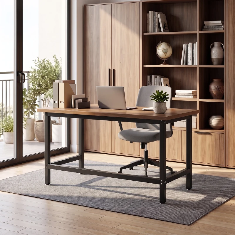 HOMCOM Telaio Gambe per Tavolo in Acciaio, Struttura Monopezzo, Stile Industriale, Portata 250 kg, 150x50x81.5 cm, Nero