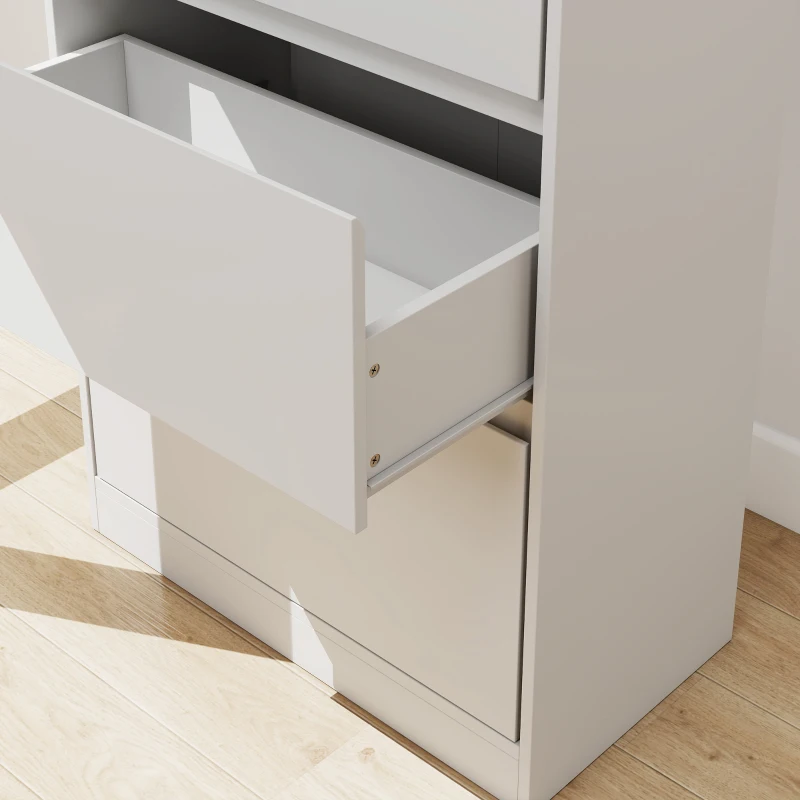 HOMCOM Bookcase with Drawers Adjustable Shelves Book Shelf for Study Living Room White