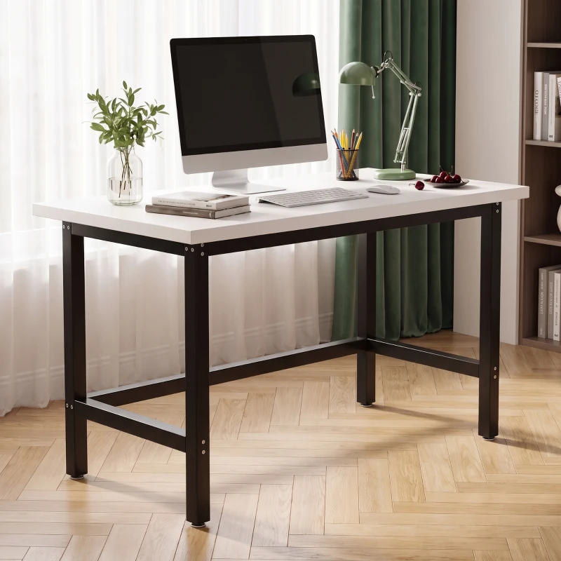 HOMCOM Patas de Mesa de Acero Patas para Muebles Industriales con Almohadillas Ajustables y Tornillos 150x50x81,5 cm Negro