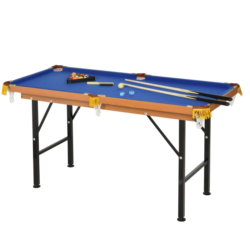 HOMCOM Billardtisch Klappbar Mini Billiard Tisch mit 2 Queues 16 Bällen Kreide Dreieck, Zubehör 140 x 63 x 75 cm