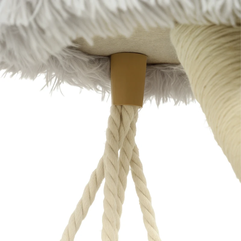 PawHut 115 cm Modern Cat Tree Tower for Large Cats with Sisal Scratching Post, Holds 1 Cat up to 6kg, Machine-Washable Beds
