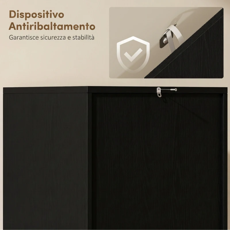 HOMCOM Armadio da Cucina Slim a 5 Ripiani con Spazio Interno Regolabile, in Legno, 40x35x180 cm, Nero