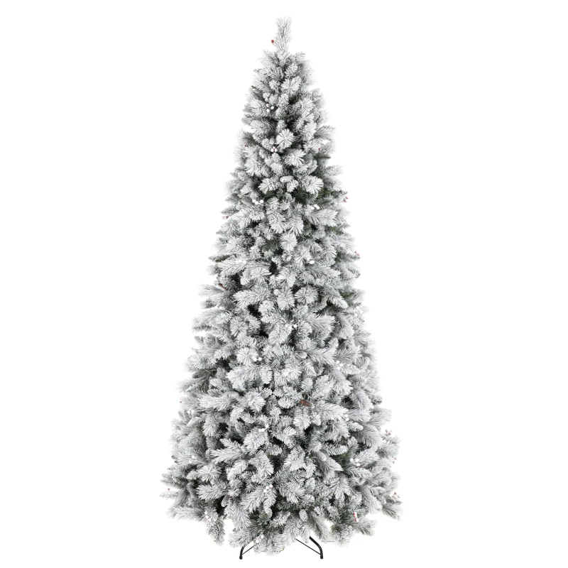 HOMCOM Künstlicher Weihnachtsbaum 270 cm mit 1507 Zweigen klappbarer Metallständer schneller Aufbau für Wohnzimmer Innen Weiß