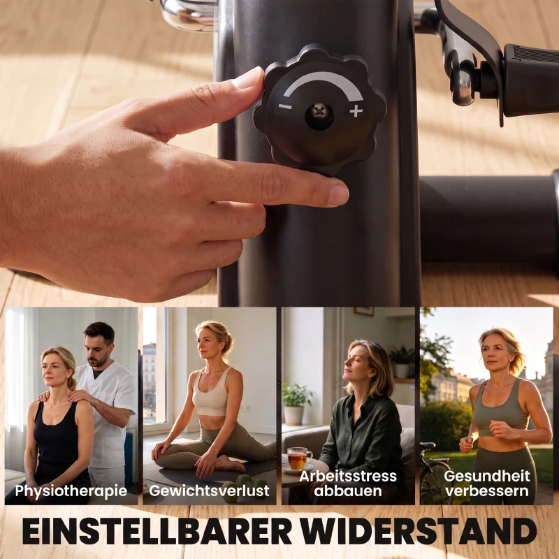 HOMCOM Mini Heimtrainer Arm-und Beintrainer Pedaltrainer für Senioren mit LCD-Display verstellbarer Widerstand Fitnessbike Hometrainer für Zuhause Heim Büro 35 x 40 x 31 cm Schwarz