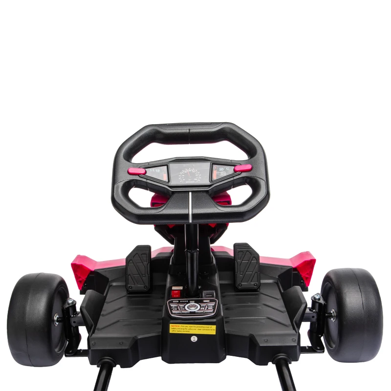 AIYAPLAY 24V Electric Go Kart for Kids 6-12 Years with Drift Mode, Adjustable Seat, 3 Speed, Slow Start, Pink
