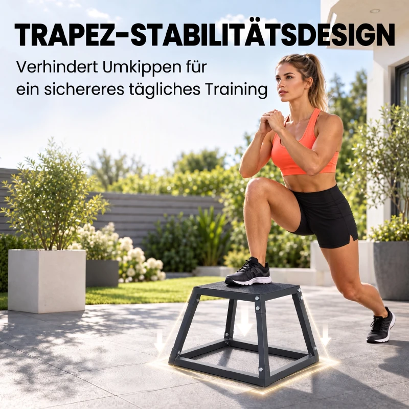 SPORTNOW Plyometrische Sprungboxen 3er Set 30,5/45,8/61 cm Stapelbare Plyo Jump Box aus Stahl bis 200 kg