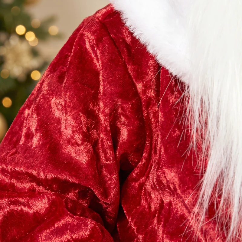 HOMCOM 120cm Life Size Singing Dancing Santa Claus, Standing Musical Animated Santa with Gift and Candy Cane, Posable Arms, Handcrafted, Sound Touch Activated, Moving Christmas Figure Decoration