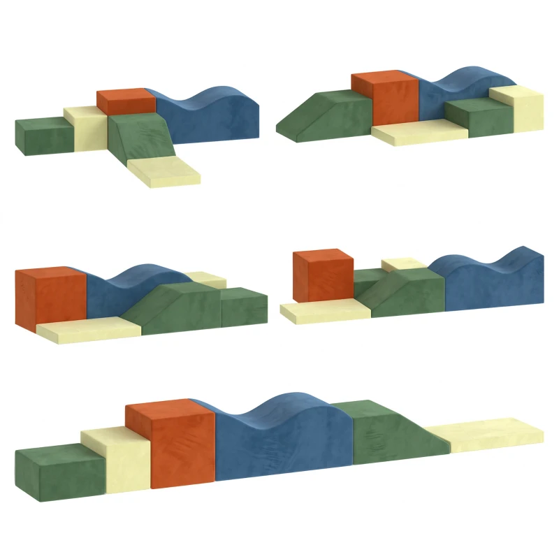 AIYAPLAY Conjunto de 6 Blocos de Espuma para Crianças, Blocos de Psicomotricidade Infantil com Base Antiderrapante, +1 Ano