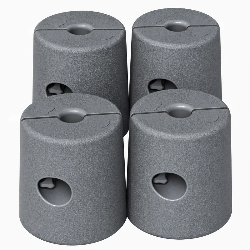 Outsunny Lot de 4 Pieds de tonnelle pop-up remplis d'eau ou de sable pieds de sol pour pavillon en HDPE avec vis de sécurité