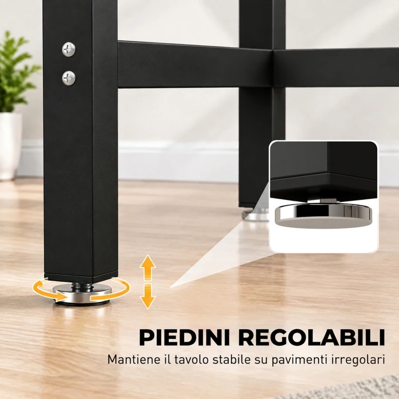 HOMCOM Telaio Gambe per Tavolo in Acciaio, Struttura Monopezzo, Stile Industriale, Portata 250 kg, 150x50x81.5 cm, Nero