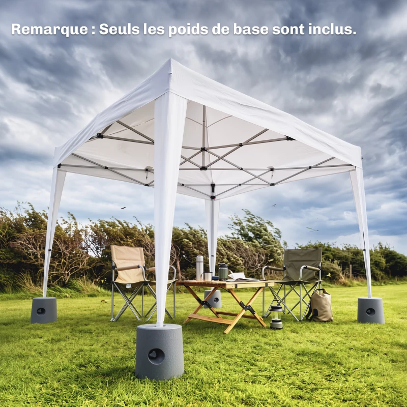 Outsunny Lot de 4 Pieds de tonnelle pop-up remplis d'eau ou de sable pieds de sol pour pavillon en HDPE avec vis de sécurité