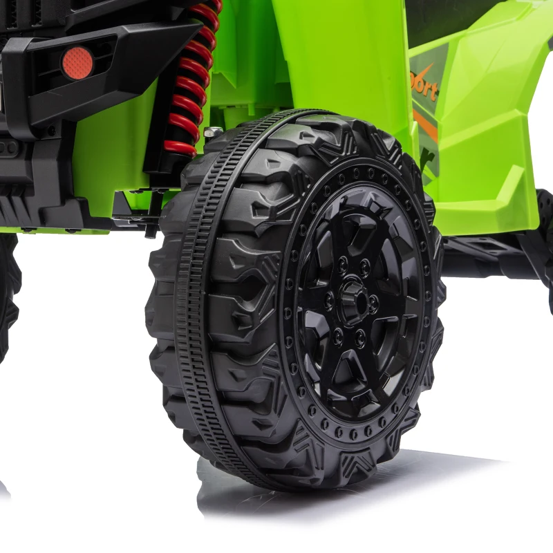 AIYAPLAY 24V 2 Seater Electric Quad Bike for Kids, Ride On Car ATV Toy w/ Forward Backward, for Boys Girls 3-8 Years, Green