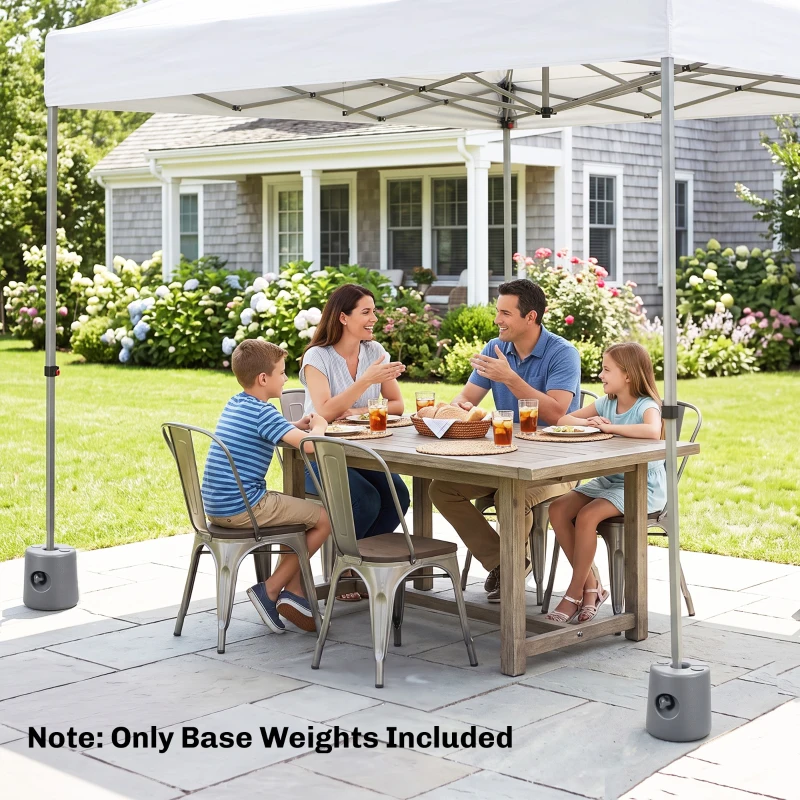 Outsunny HDPE Tent Weights Set of 4, Canopy Weights, Fill with Water or Sand, 48KG