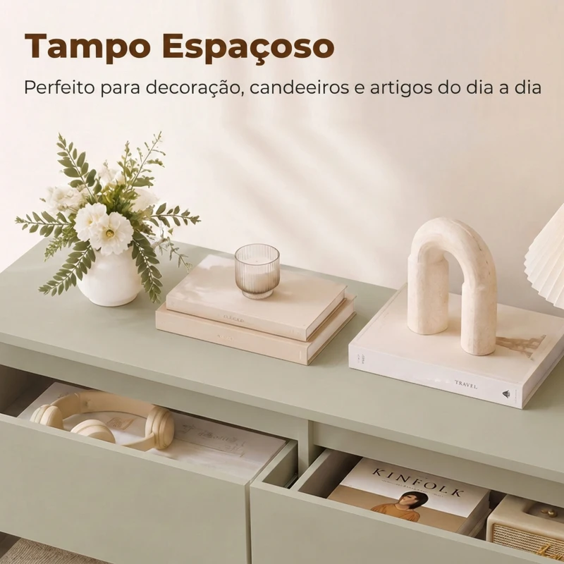HOMCOM Cómoda com 6 Gavetas, Design Moderno de Coluna Dupla, para Quarto e Sala, 100 x 35 x 69 cm, Castanho Claro