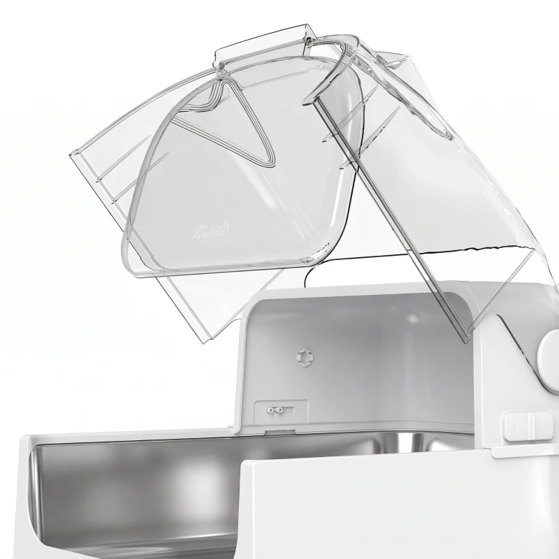 PawHut Bac à Litière pour Chat en Acier Inox avec Couvercle 3 en 1 Bords Hauts Pelle et Sacs Anti-Odeur XL 70x50x46cm Blanc