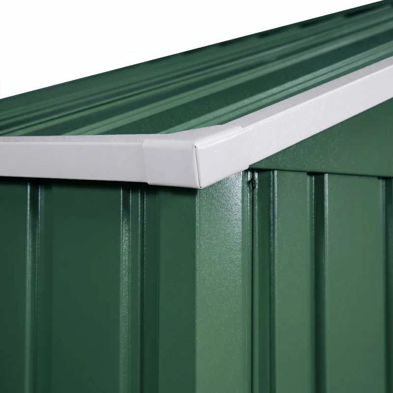 Outsunny Berging, weerbestendig tuinhuis voor tuingereedschap, met ventilatieramen, schuifdeuren, staal, Donkergroen(m-12)