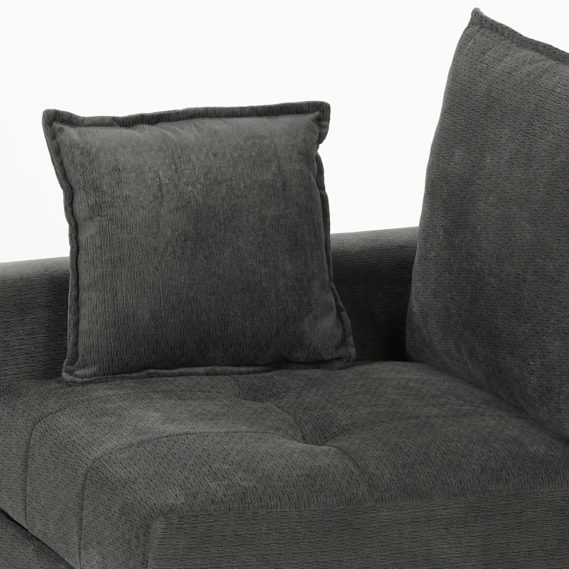 HOMCOM 3 Seater Sofa with Lift-Up Storage, 228cm Comfy Velvet Couch with Wide Deep Seat, Dark Grey