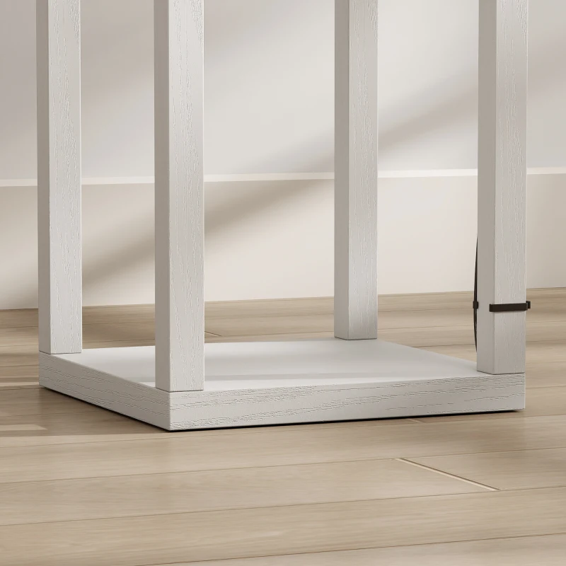 HOMCOM Vloerlamp met planken, moderne dimbare staande lamp met stoffen kap, instelbare kleurtemperatuur, wit