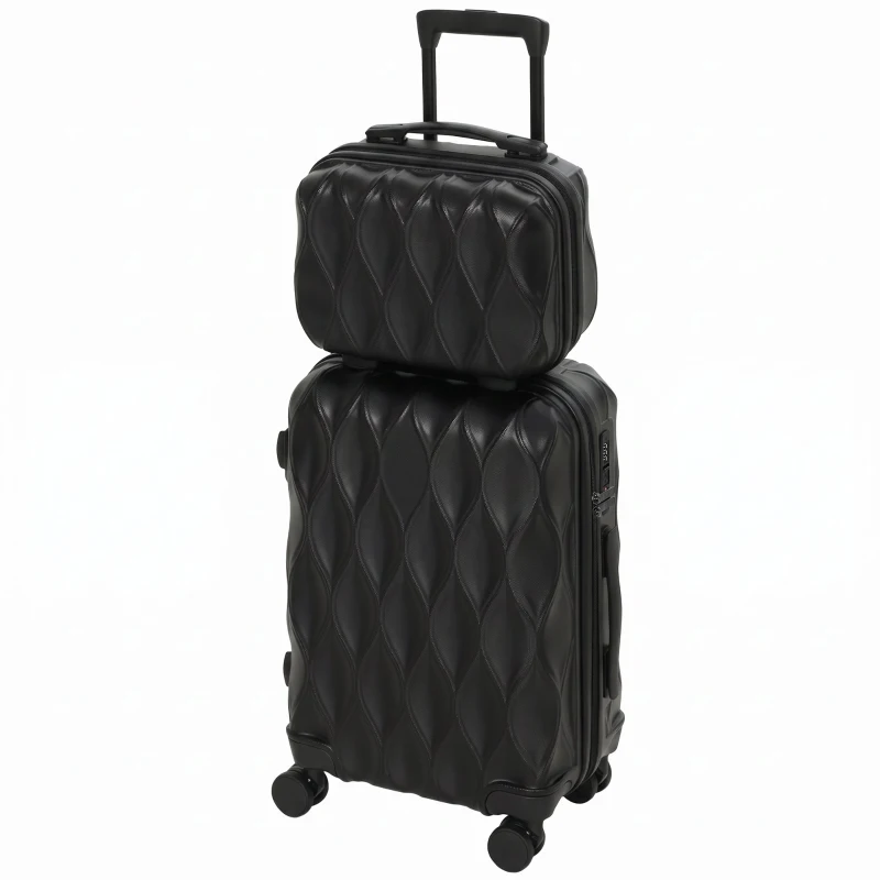 HOMCOM 2-Piece Luggage Set, ABS Hard Shell Carry On Suitcase Set with TSA Lock, Spinner Wheels, 12/20 inch, Black