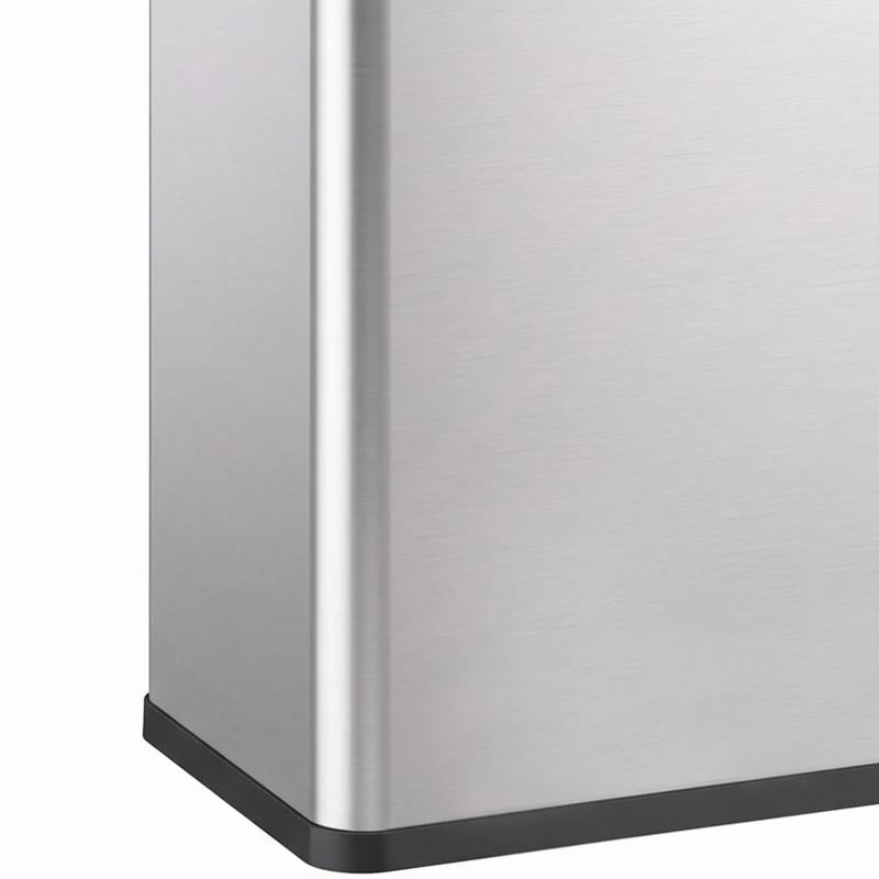 HOMCOM Poubelle de Cuisine Automatique 60 L, Poubelle à Double Compartiment, Capteur de Mouvement, Seaux Amovibles, Argent
