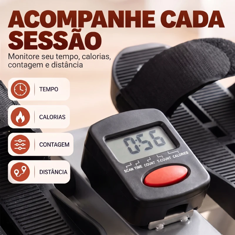 HOMCOM Máquina de Remo Hidráulico Dobrável com 4 Níveis de Resistência Ecrã Digital e Pedal Antiderrapante para Fitness em Casa Aço 129x70x70cm Preto e Prata