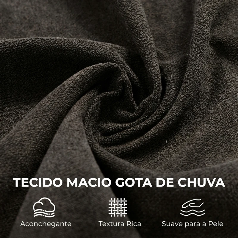 HOMCOM Cadeira de Baloiço Estofada com Apoio de Cabeça Ajustável, Veludo Texturado, Base em Madeira de Seringueira, Cinzento-Escuro