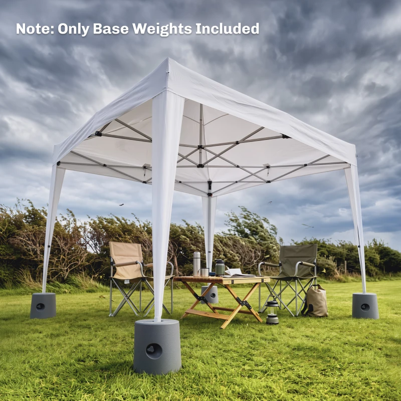 Outsunny HDPE Tent Weights Set of 4, Canopy Weights, Fill with Water or Sand, 48KG