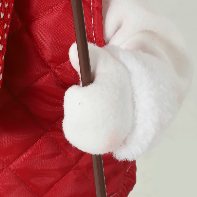 HOMCOM 2ft Singing Skiing Santa Claus, Standing Christmas Animated Santa Figure with Ski Board, Poles, Sound/Touch Activated